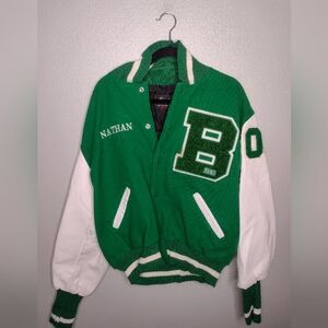 Chick's Sporting Goods Varsity Letterman Jacket Large USA Warriors Green